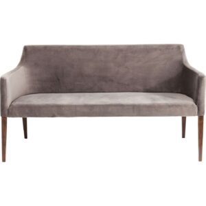 KARE DESIGN Mode Velvet sofabænk - gråt fløjl, m. armlæn og ryglæn
